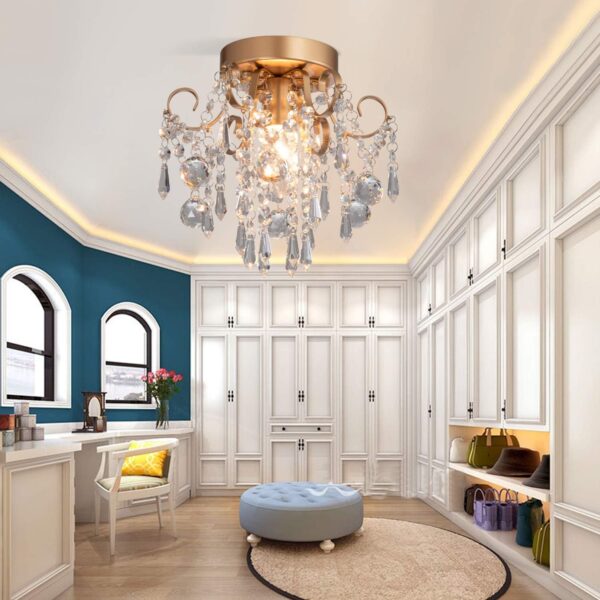 Crystal Ceiling Light with Elegant Design dressing room