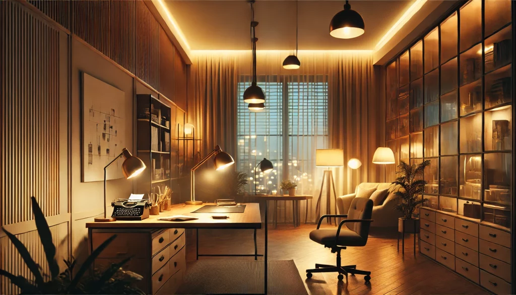 Home Office With Cozy Ceiling Lights Ideas - 05