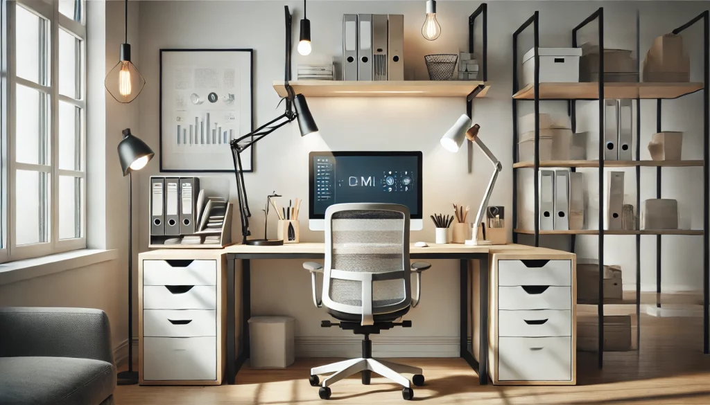 Home Office With Task Lighting Ideas - 02