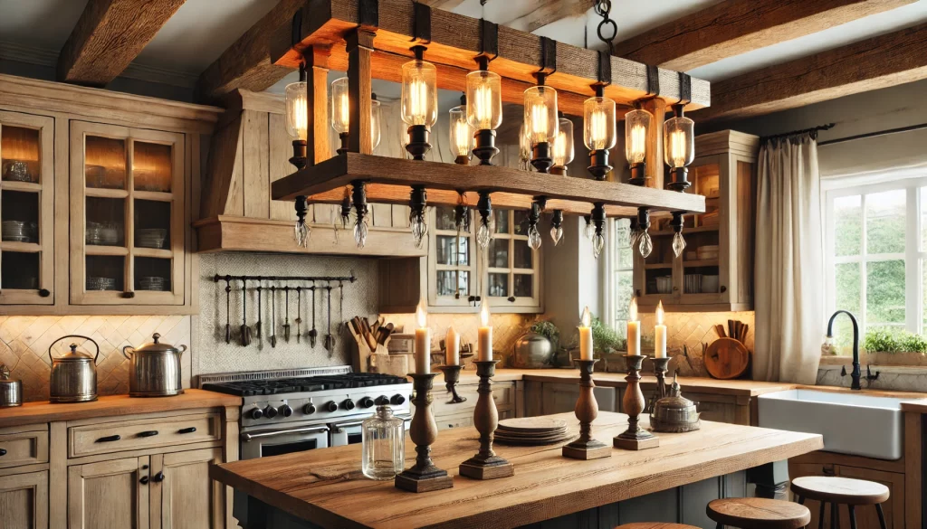 Kitchen With Farmhouse Light Fixture Ideas - 06