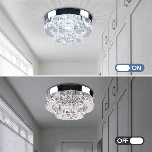 LED Ceiling Light Modern Flush Mount Crystal Chandelier 3