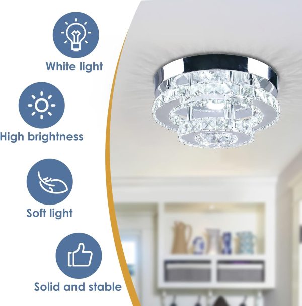 LED Ceiling Light Modern Flush Mount Crystal Chandelier 4