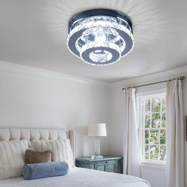 LED Ceiling Light Modern Flush Mount Crystal Chandelier 6