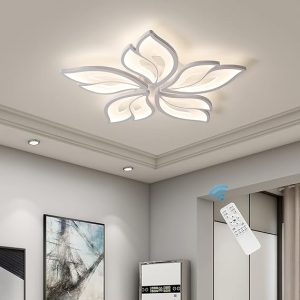 LED Flush Mount Chandelier with Acrylic Leaf Design 1