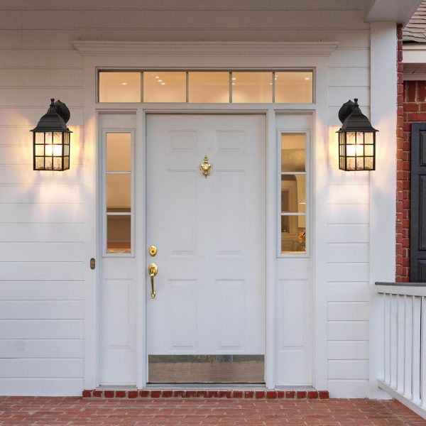 Waterproof Exterior Light Fixtures with Dusk to Dawn Sensor doorway